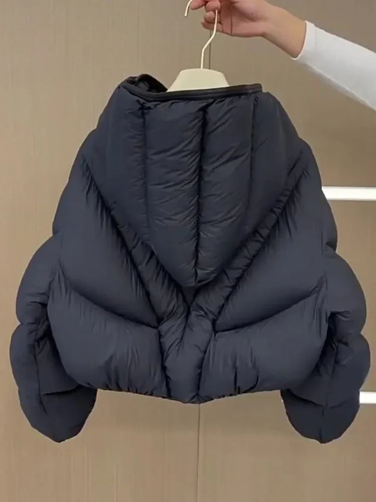 Fashion Warm White Goose Down Coat 2025 New Autumn Winter Casual Women Down Jacket Soft Puffer Short Outerwear Lightweight Coat