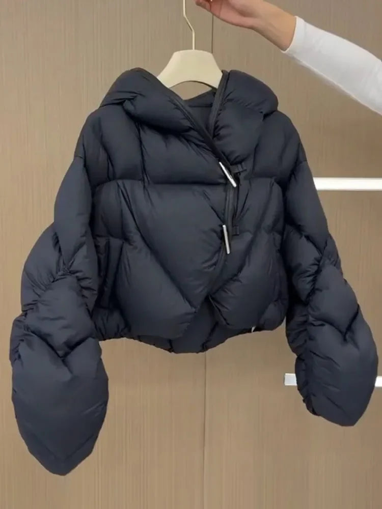 Fashion Warm White Goose Down Coat 2025 New Autumn Winter Casual Women Down Jacket Soft Puffer Short Outerwear Lightweight Coat